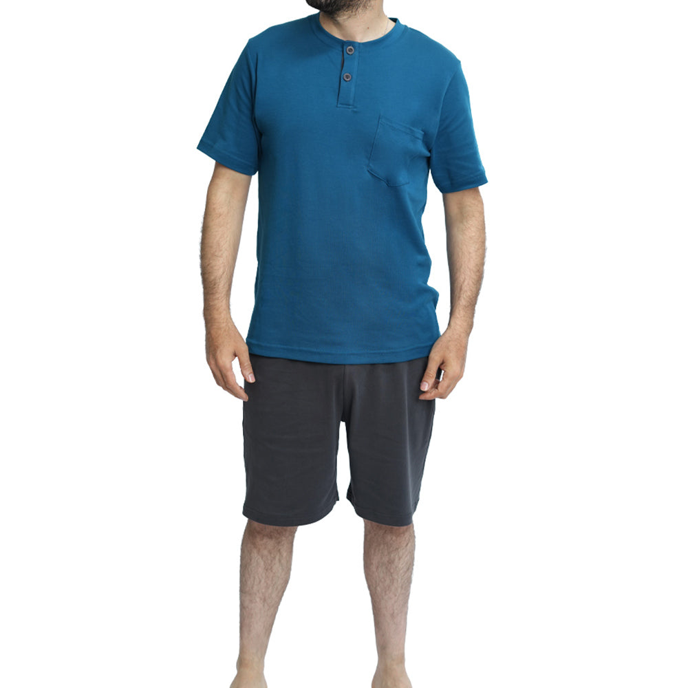 PIJAMA DE HOMBRE COBALTO (VERANO) COBALTO CON GRIS