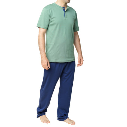 PIJAMA DE HOMBRE SILVER (PRIMAVERA - VERANO) VERDE Y AZUL