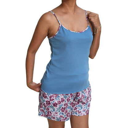 PIJAMA DE MUJER ACERO (VERANO) ACERO SUAVE CON FLORES