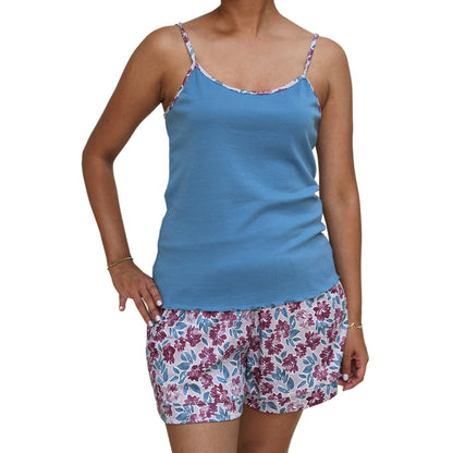 PIJAMA DE MUJER ACERO (VERANO) ACERO SUAVE CON FLORES