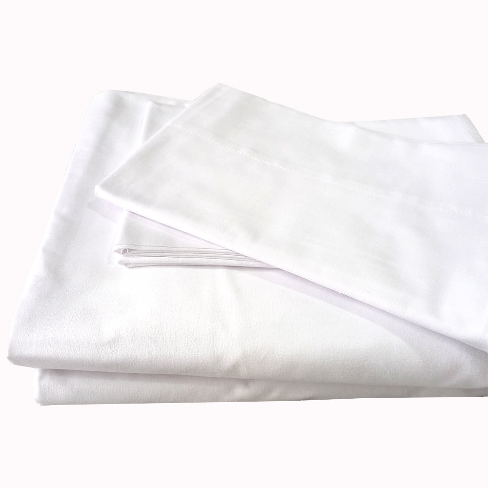 SET DE SÁBANAS BASIC 100% ALGODÓN PERUANO 180H BLANCO ÓPTICO