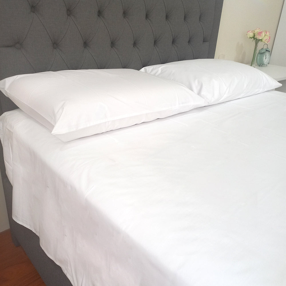 SET DE SÁBANAS BASIC 100% ALGODÓN PERUANO 180H BLANCO ÓPTICO