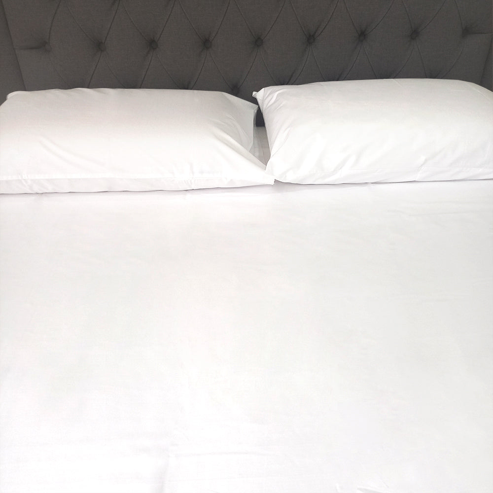SET DE SÁBANAS BASIC 100% ALGODÓN PERUANO 180H BLANCO ÓPTICO