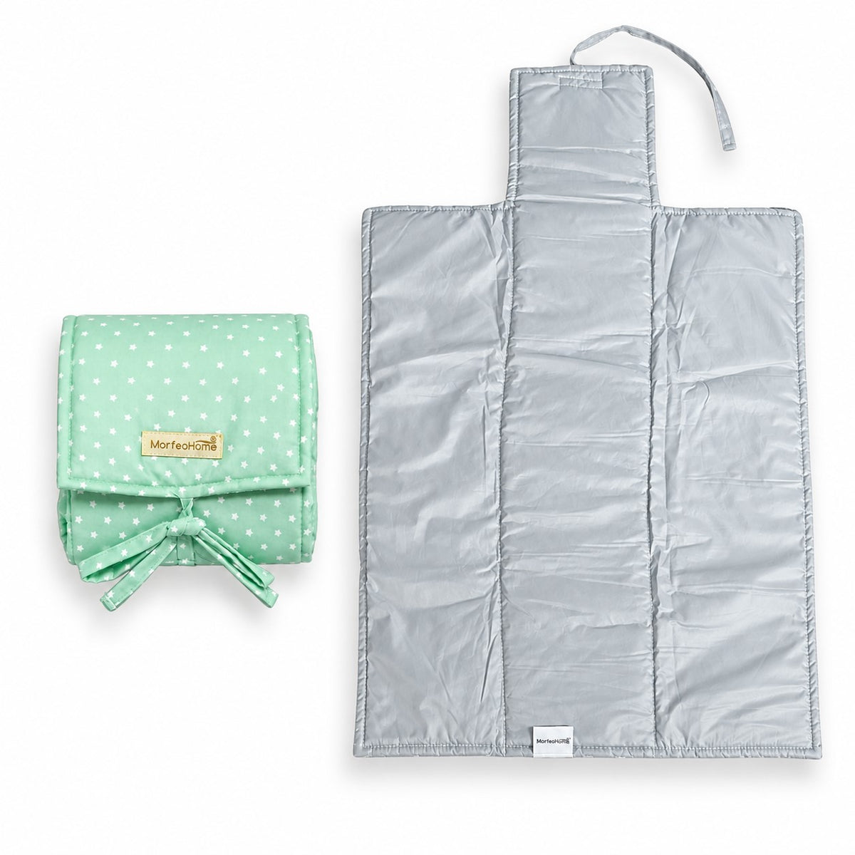 CAMBIADOR PORTÁTIL DE BEBÉS MORFEOHOME – VERDE DE ESTRELLAS