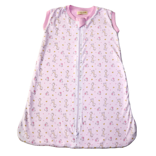 SAQUITO DE DORMIR CERRADO PARA PRIMAVERA - VERANO  (TALLA S) – ROSADO DE JIRAFAS