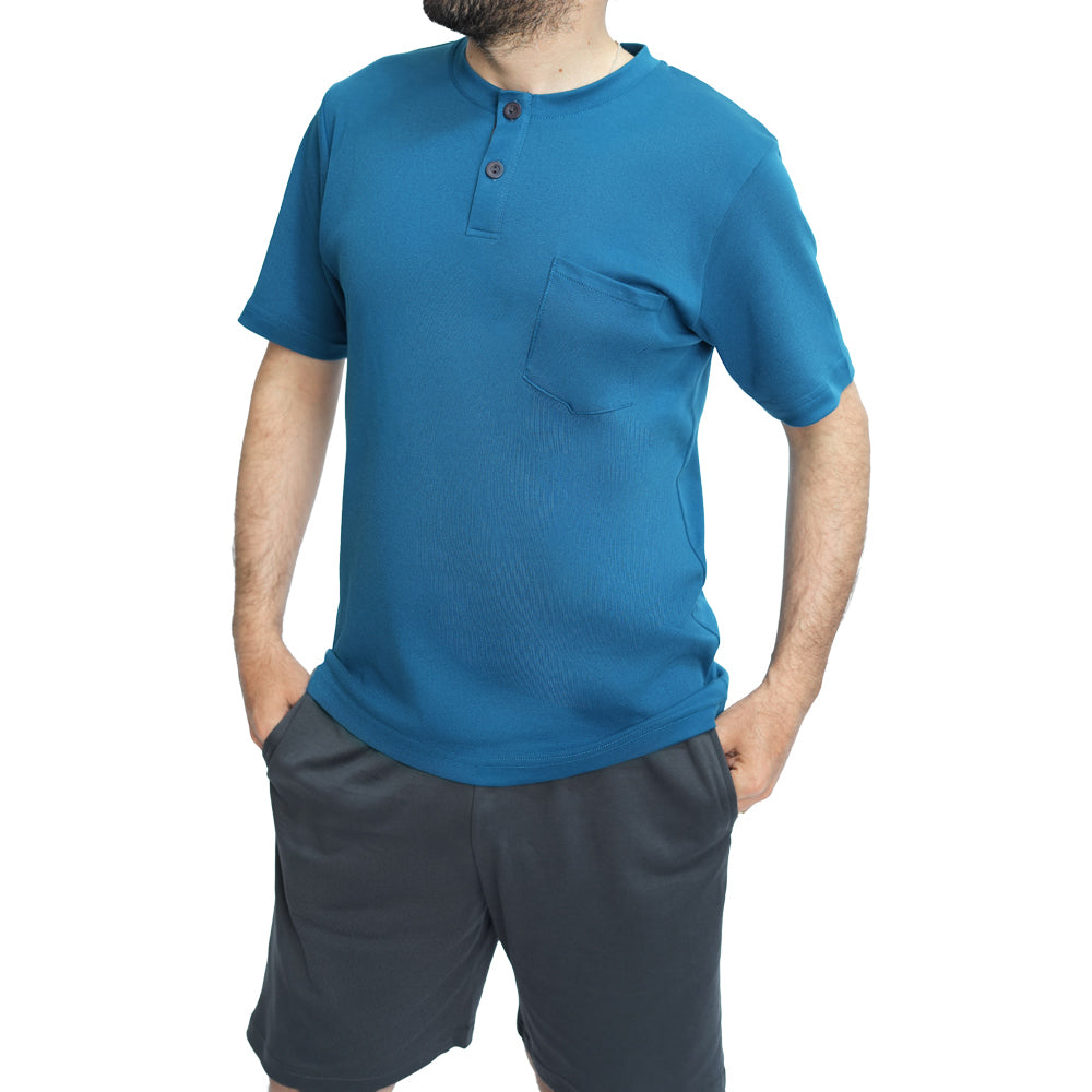 PIJAMA DE HOMBRE COBALTO (VERANO) COBALTO CON GRIS
