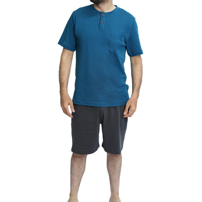 PIJAMA DE HOMBRE COBALTO (VERANO) COBALTO CON GRIS