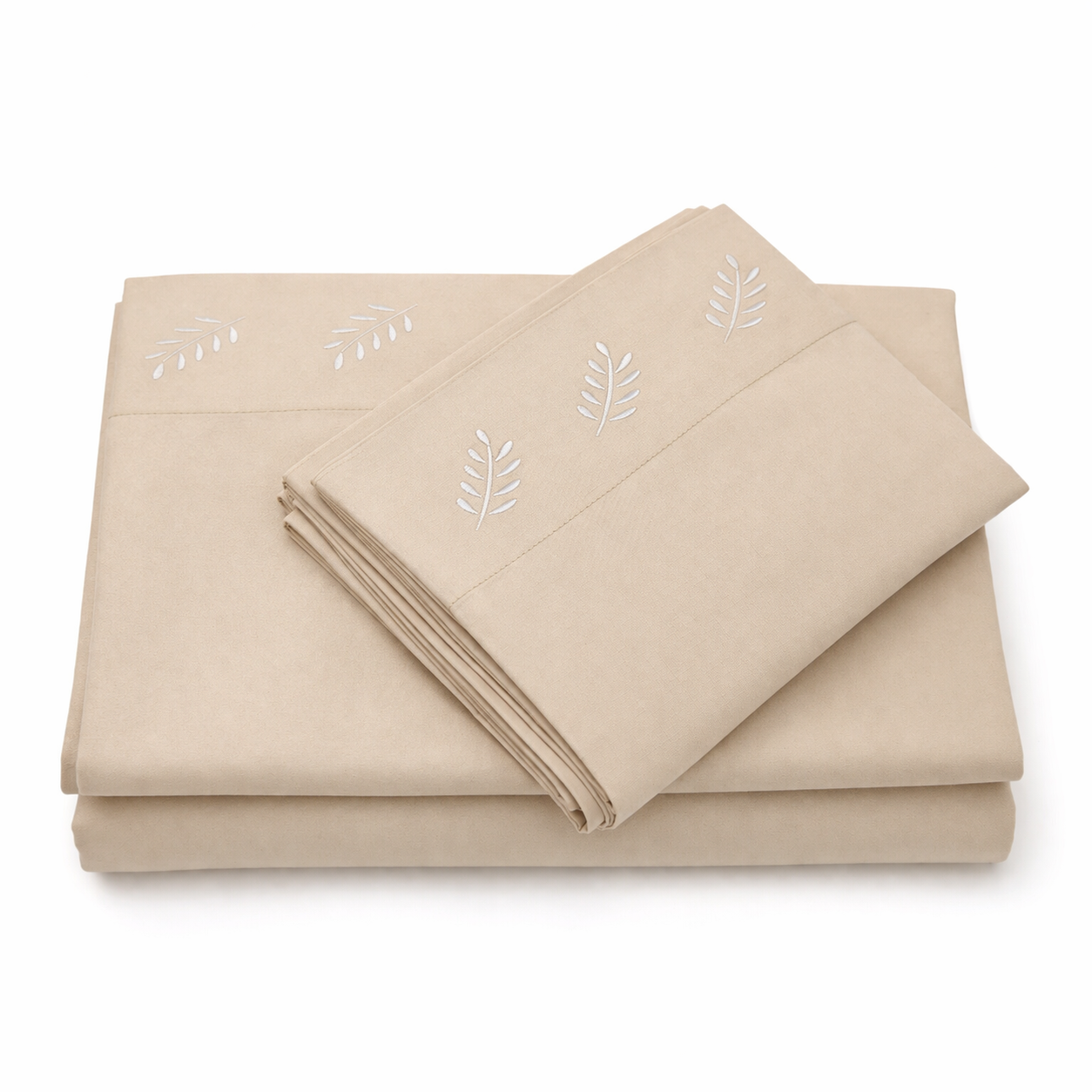 SET DE SÁBANAS RAMITAS 100% ALGODÓN PERUANO 217H BEIGE