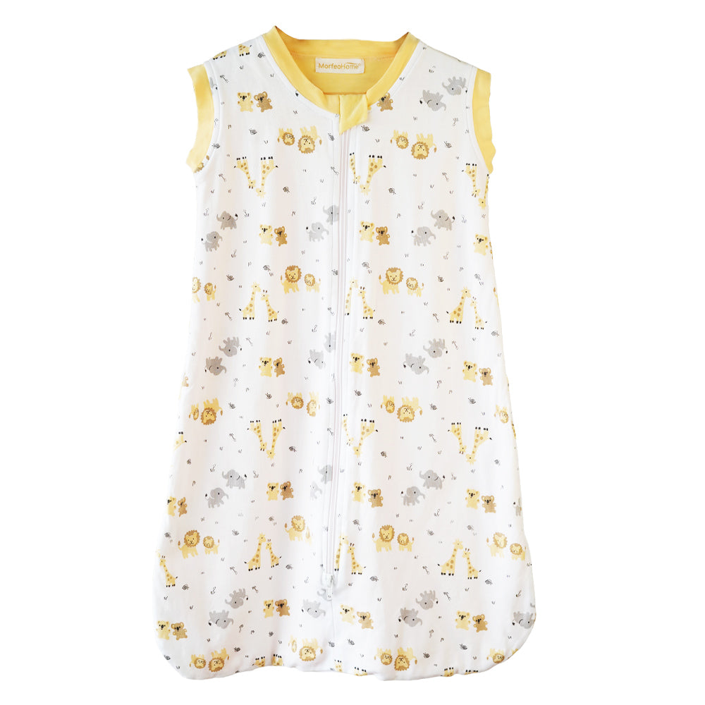 SAQUITO DE DORMIR CERRADO MORFEOHOME PARA PRIMAVERA - VERANO  (TALLA S) – AMARILLO DE JIRAFAS