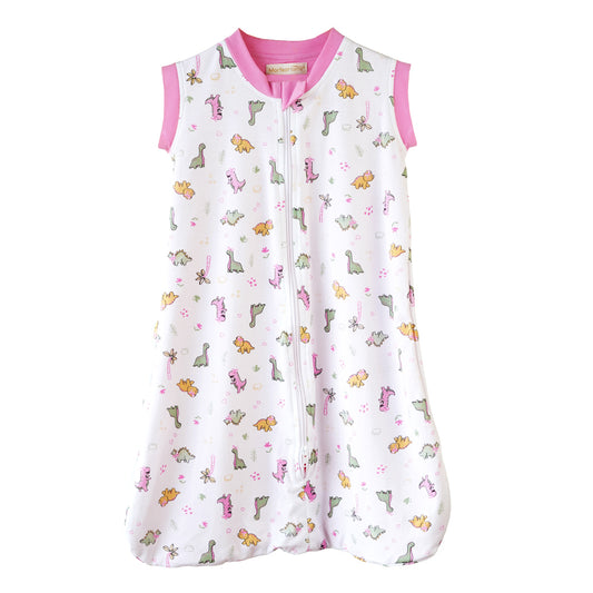 SAQUITO DE DORMIR CERRADO MORFEOHOME PARA PRIMAVERA - VERANO  (TALLA S) – ROSADO DE DINOSAURIOS