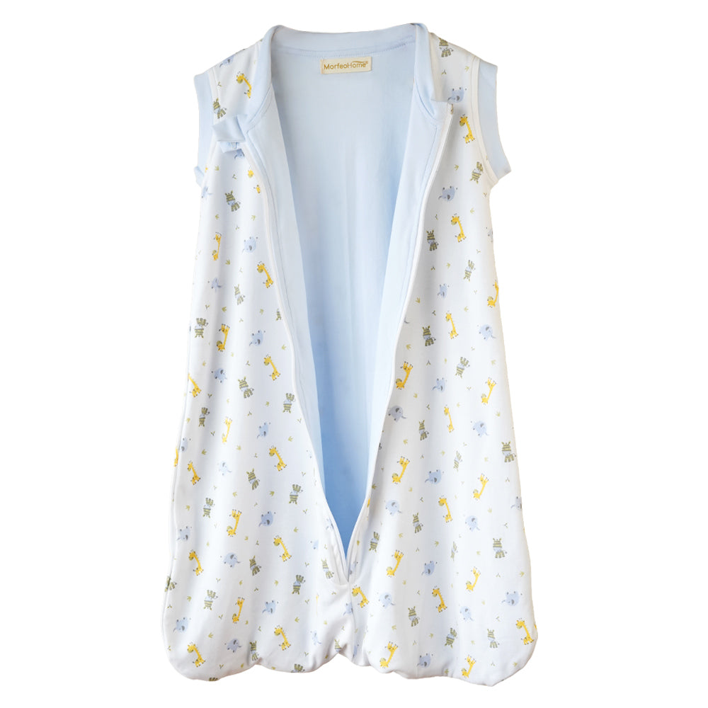 SAQUITO DE DORMIR CERRADO MORFEOHOME PARA PRIMAVERA - VERANO  (TALLA S) – CELESTE DE JIRAFAS