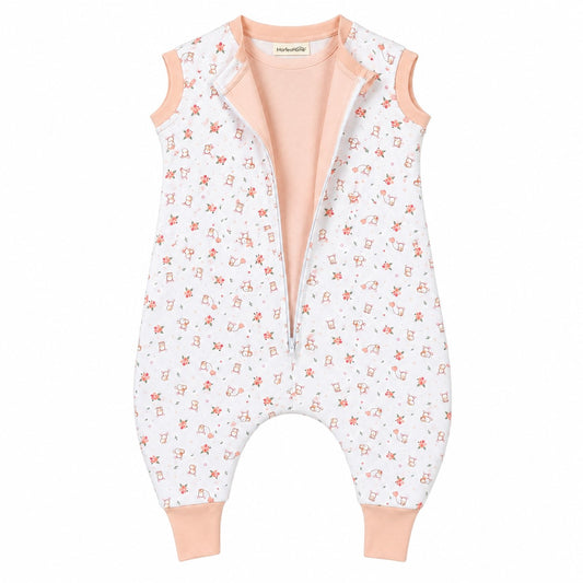 SAQUITO DE DORMIR PIES LIBRES MORFEOHOME PARA PRIMAVERA - VERANO  (TALLA M) – MELÓN DE CONEJITOS