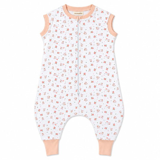 SAQUITO DE DORMIR PIES LIBRES MORFEOHOME PARA PRIMAVERA - VERANO  (TALLA M) – MELÓN DE CONEJITOS