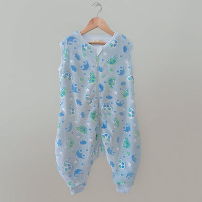 SAQUITO DE DORMIR CON PIES LIBRES PARA OTOÑO - INVIERNO (TALLA M)  – AZUL DE CARROS