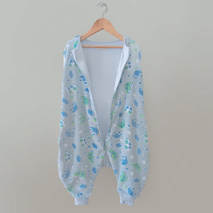 SAQUITO DE DORMIR CON PIES LIBRES PARA OTOÑO - INVIERNO (TALLA M)  – AZUL DE CARROS